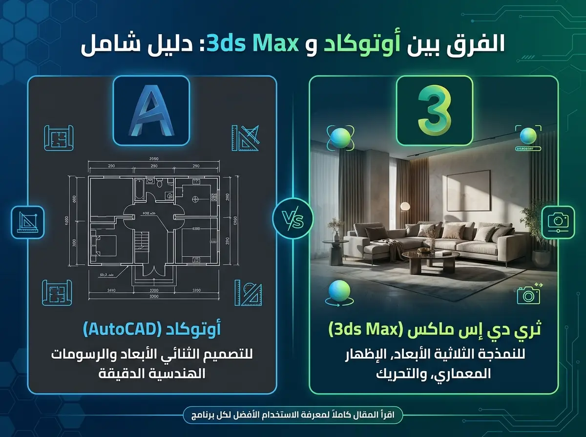 الفرق بين الاوتوكاد و 3d max واستخدام كل برنامج