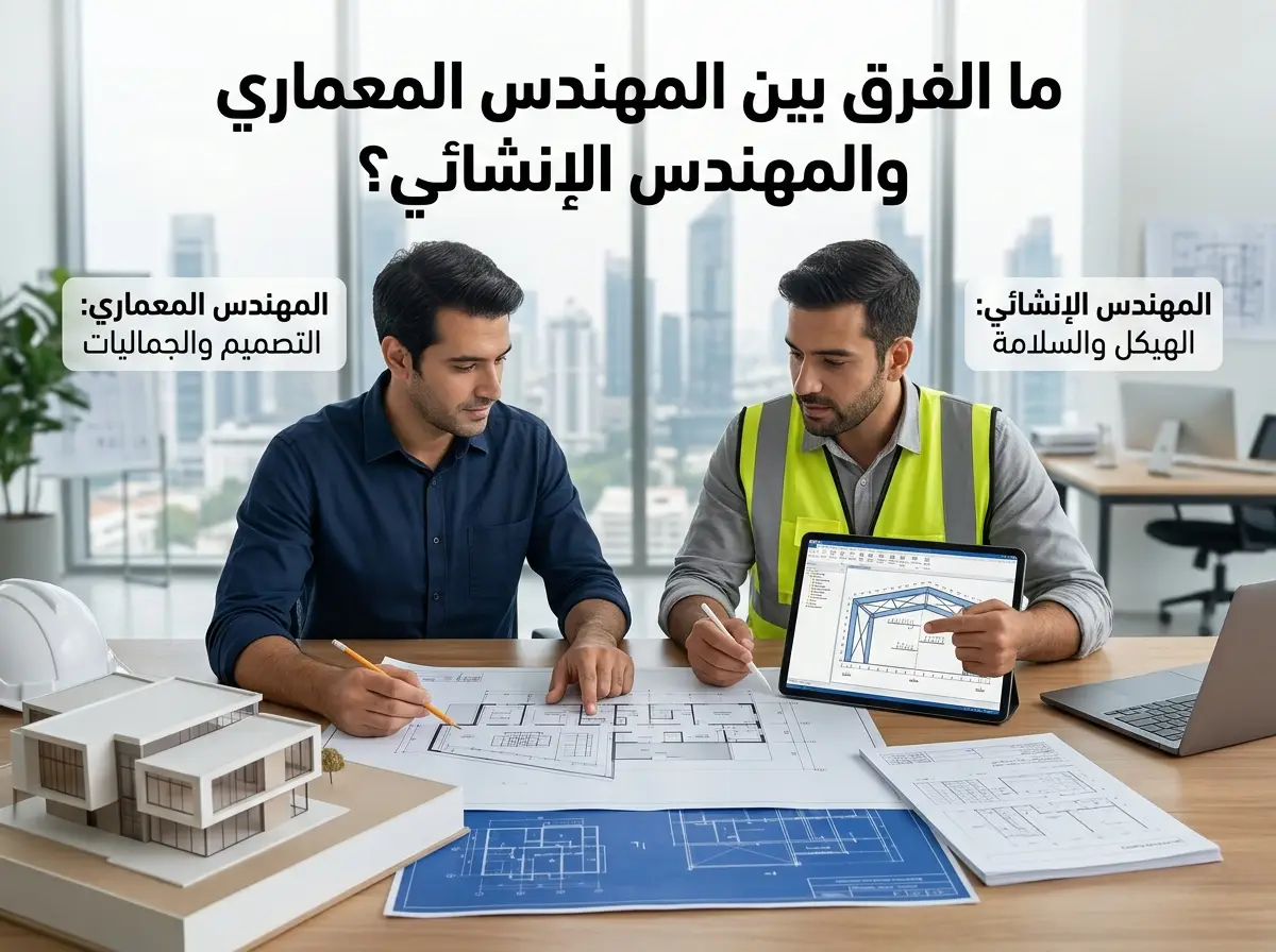 الفرق بين المهندس المعماري والانشائي في المشاريع