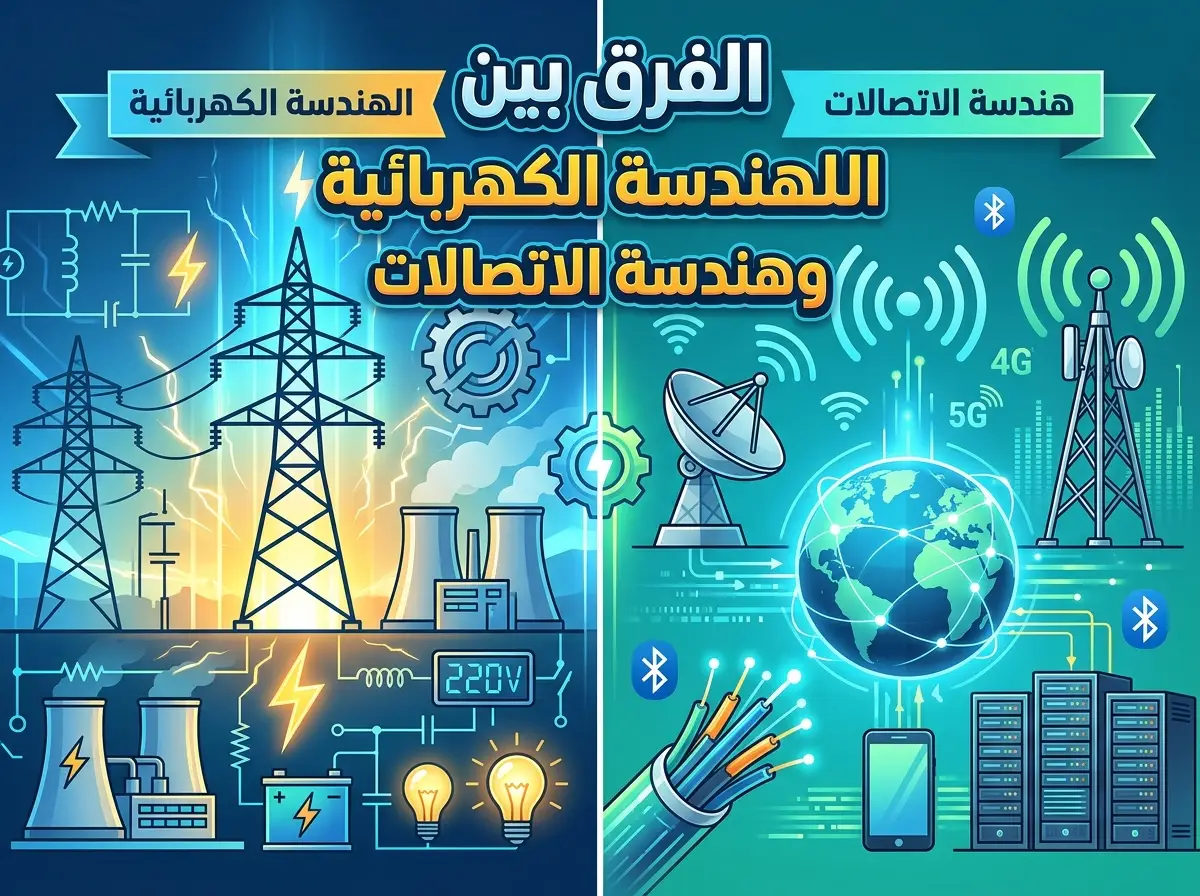 الفرق بين هندسة الكهرباء وهندسة الاتصالات وأهم الفروقات